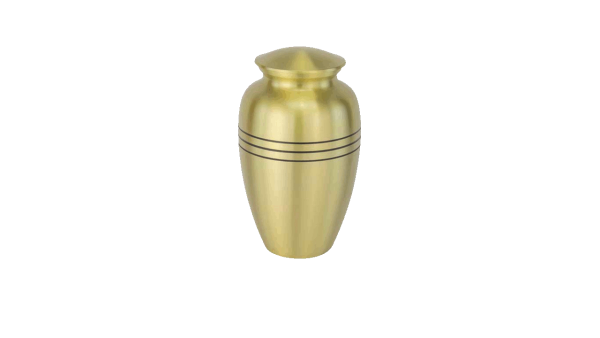 ADDvantage Casket Brass urn with black lines etched